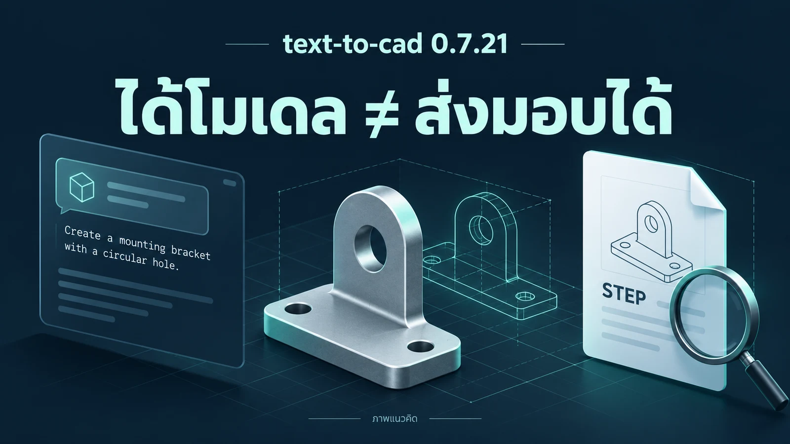 text-to-cad 0.7.21: ได้โมเดลแล้ว ยังต้องส่งมอบไฟล์ให้ได้